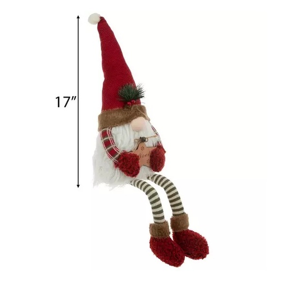 NWT- STUNNING- 28.5” Red Holiday Gnome Sitter Decoration w/ a Wooden NOEL Star - Picture 17 of 17